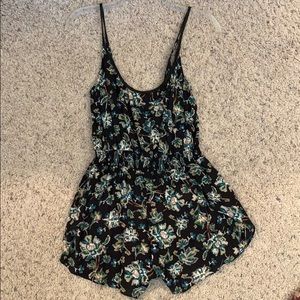 Urban Outfitters Black Floral Romper